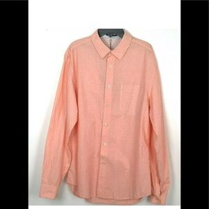 Elie Tahari Men's Jonas Shirt Papaya Long Sleeves Button Front Cotton Size S